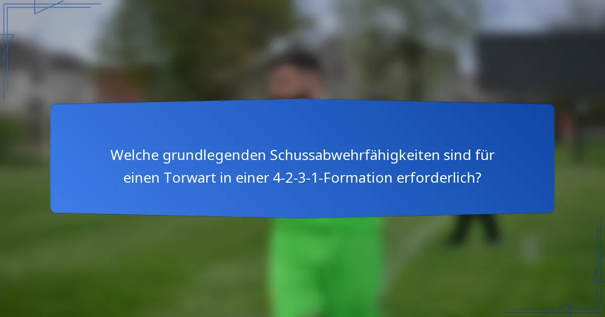 Welche grundlegenden Schussabwehrfähigkeiten sind für einen Torwart in einer 4-2-3-1-Formation erforderlich?