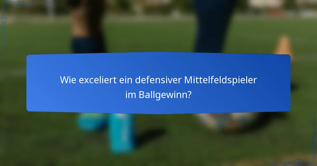 Wie exceliert ein defensiver Mittelfeldspieler im Ballgewinn?